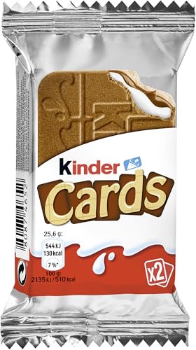 Detalle 2 de Kinder Cards – 30 Packungen mit je 2 Waffeln im Keksformat (30 x 25,6 g)