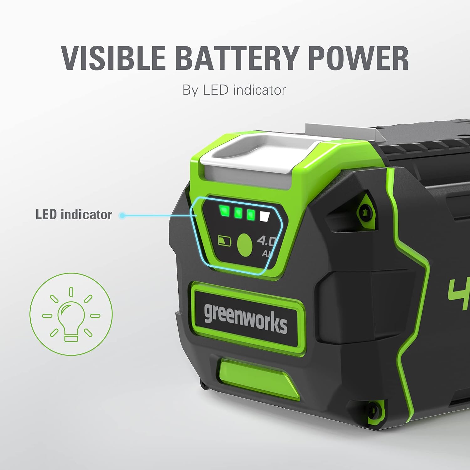Detalle de Greenworks lithium-ion battery 4.0Ah