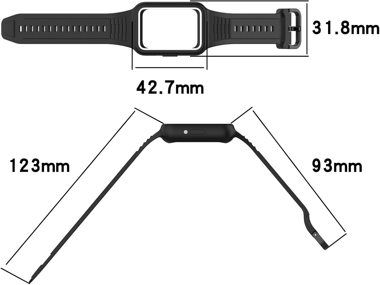 Detalle de LOKEKE Replacement TPU Band for Samsung Galaxy Fit 3 (Black+Grey) – Compatible