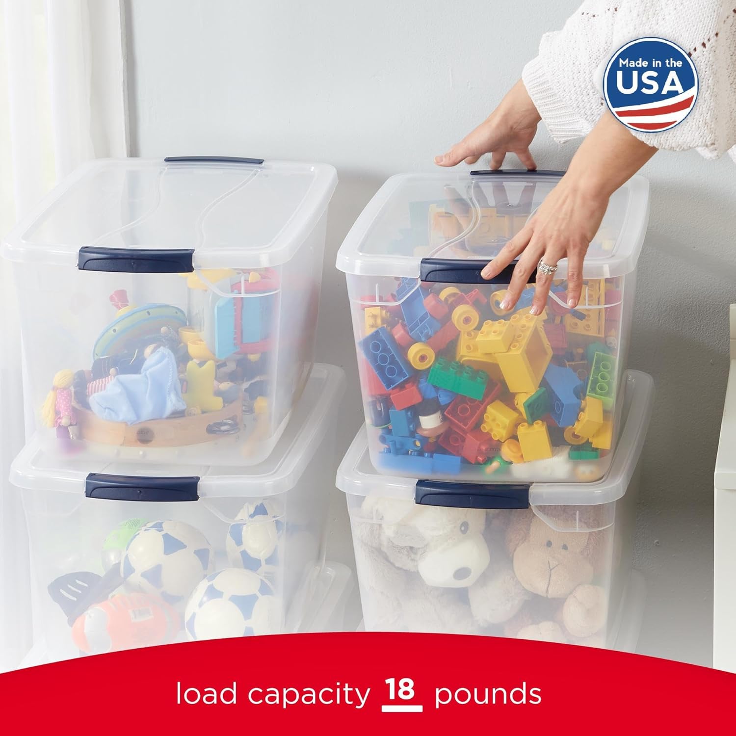 Thumbnail 4 de Rubbermaid Cleverstore Clear 32 Qt Storage Bins