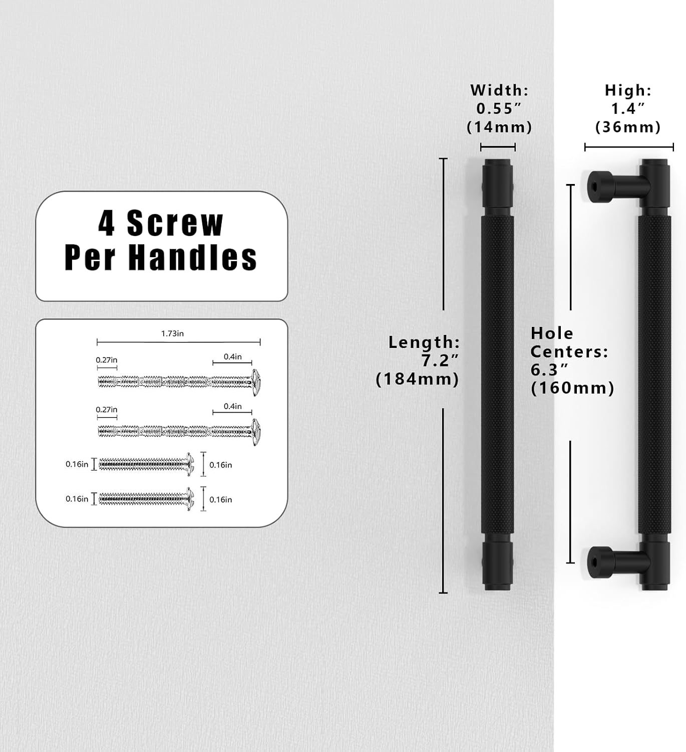 Thumbnail 1 de Talentedeco 10 Pack Matte Black Cabinet Pulls (6.3 Inch / 160mm) – Durable Zinc Alloy Hardware for Cabinets and Drawers