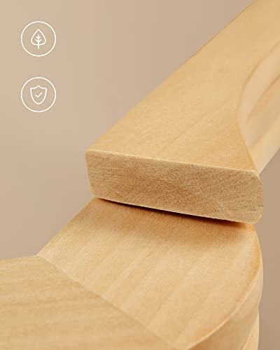Detalle de SONGMICS Grucce Legno 20 Pezzi CRW001-20 – Antiscivolo, Gancio a 360° e Vero stile naturale