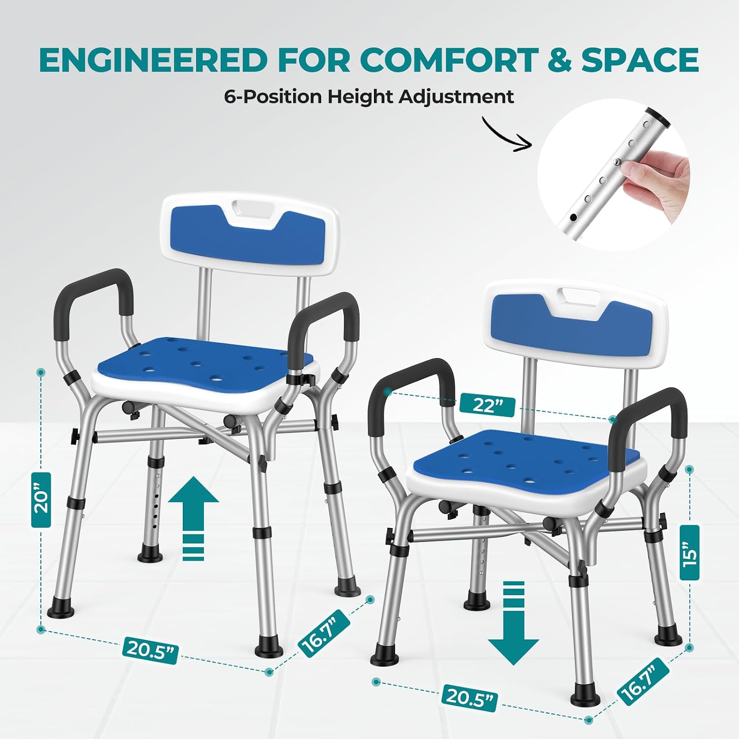 Detalle de Shower Chair with 22-Inch Seat