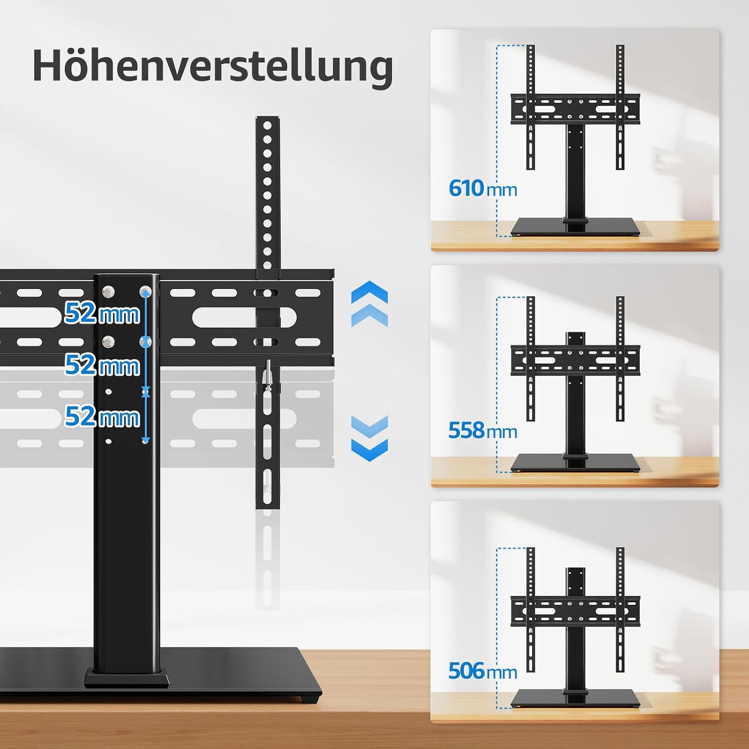 Thumbnail 2 de MOUNTUP TV Ständer Höhenverstellbar für 24–60 Zoll – robuster universeller TV-Ständerkauf mit Kabelmanagement
