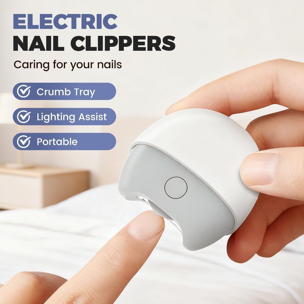 Detalle de JUHANG Electric Nail Clipper, Two Speeds, LED Light and Nail-Scrap Storage