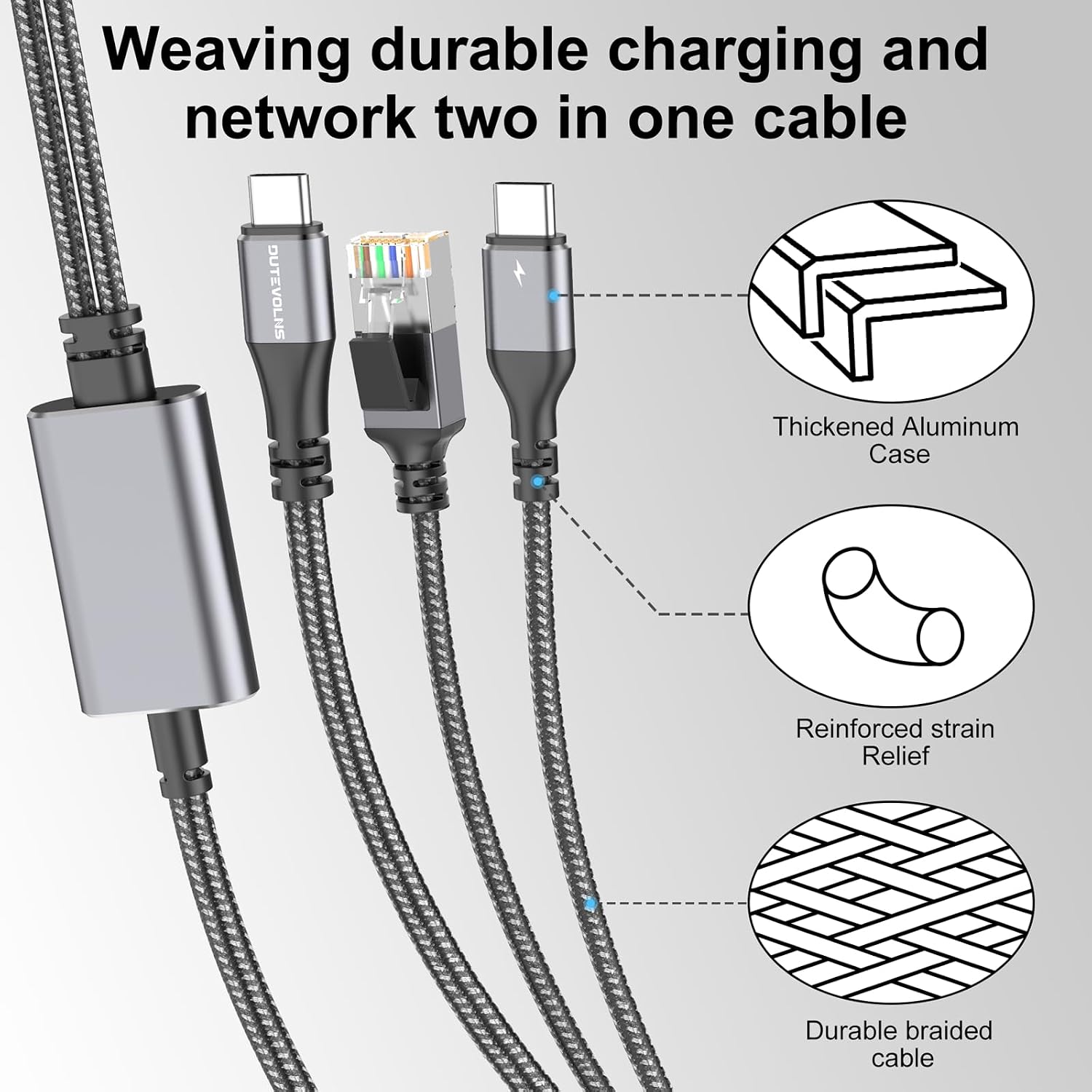Thumbnail 5 de Dutevolns USB C to Ethernet Cable 2M