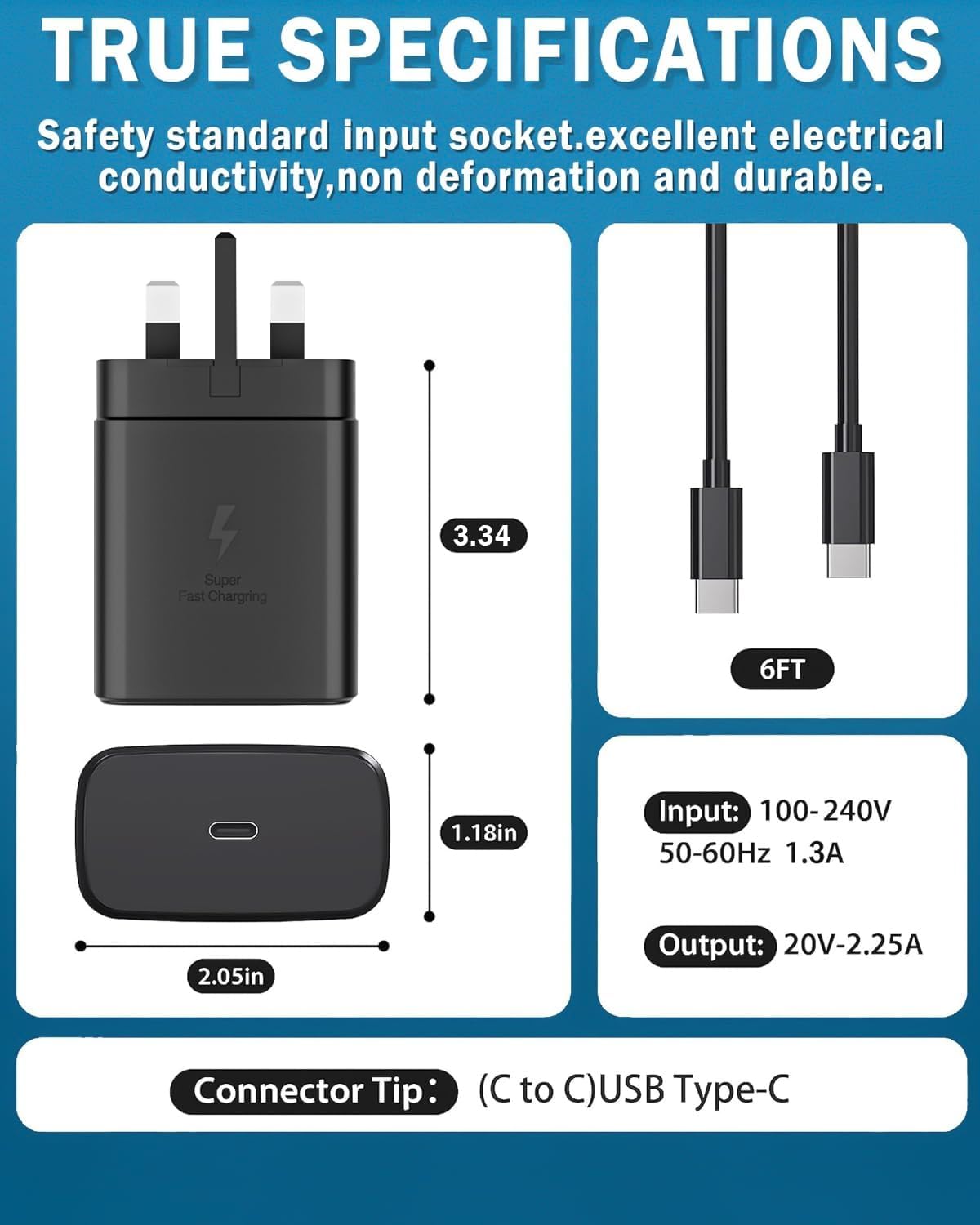 Thumbnail 1 de SKOTSLYE 45W USB-C PD PPS fast charger (with detachable USB-C cable) for Samsung Galaxy