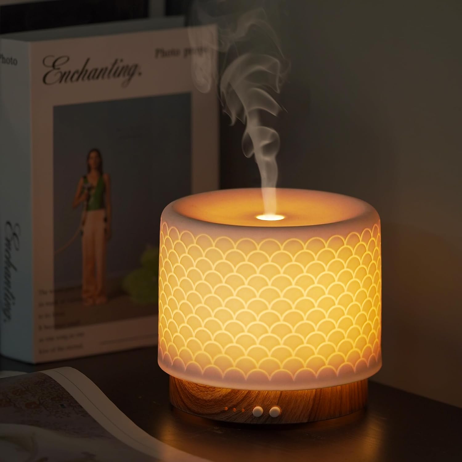 Detalle de Onaboviva M5 Ceramic Essential Oil Diffuser, 280 ml Cool Mist with Timer