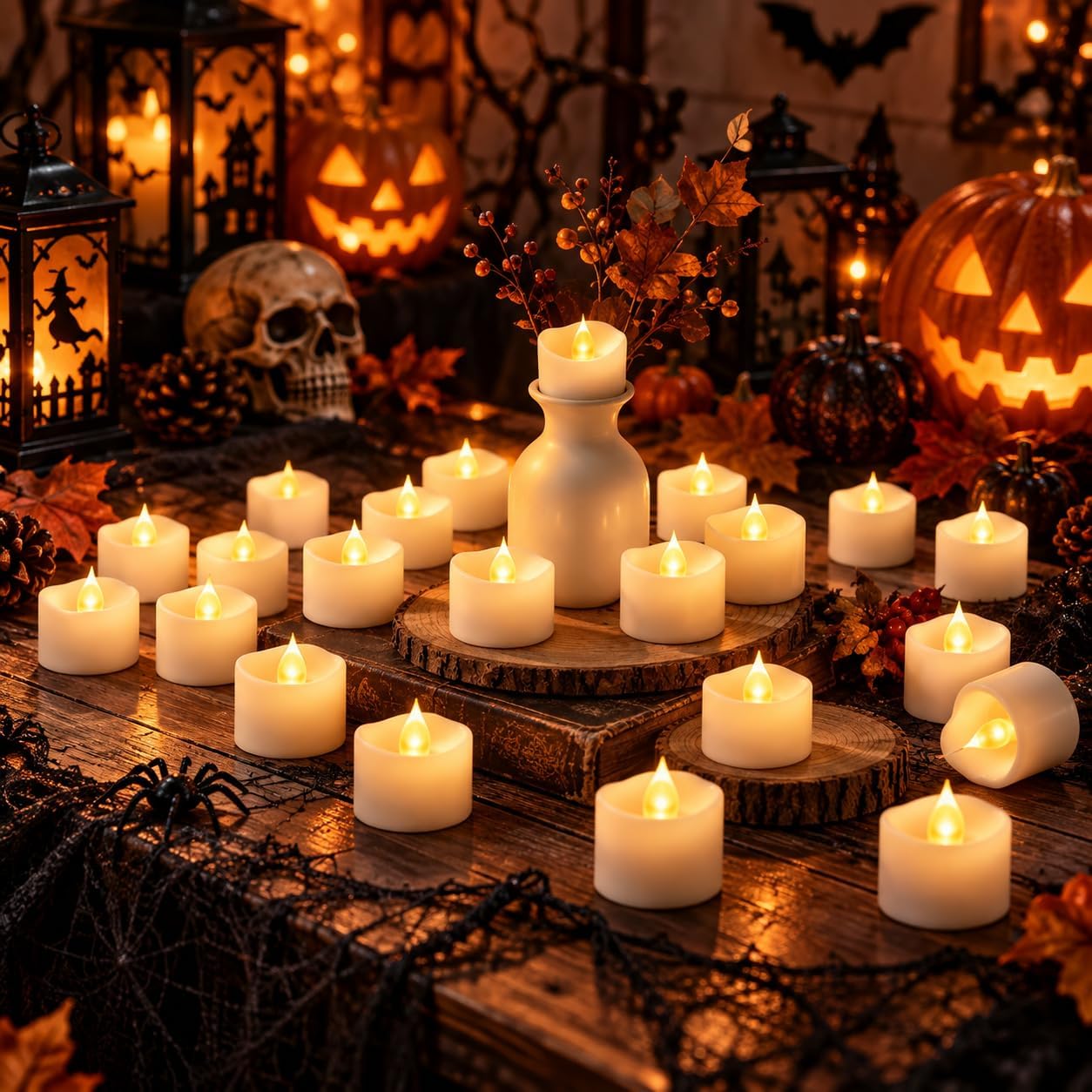 Detalle de Da by CL-24 LED Tea Lights, 24-Pack with Warm White Flicker