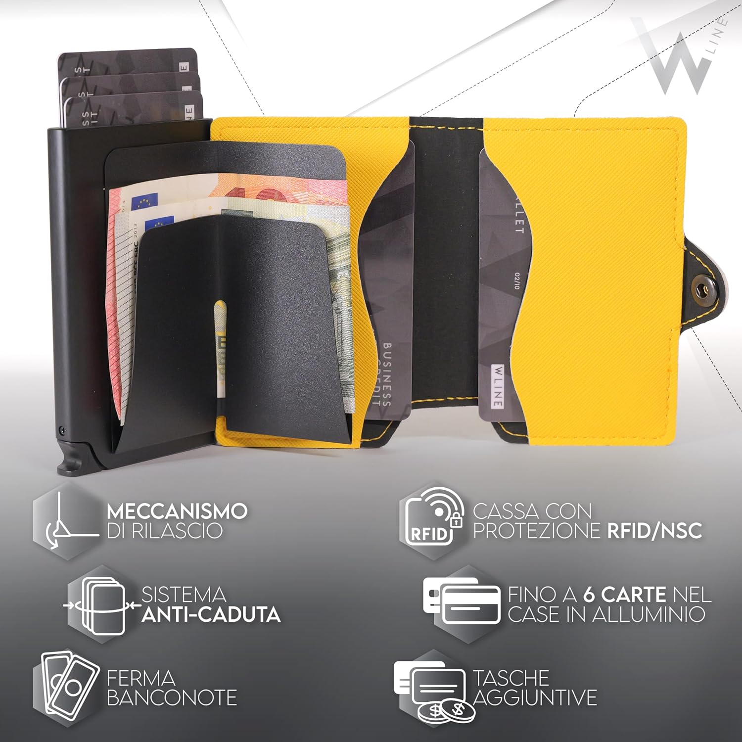Detalle de WLine Portafoglio Uomo Slim RFID