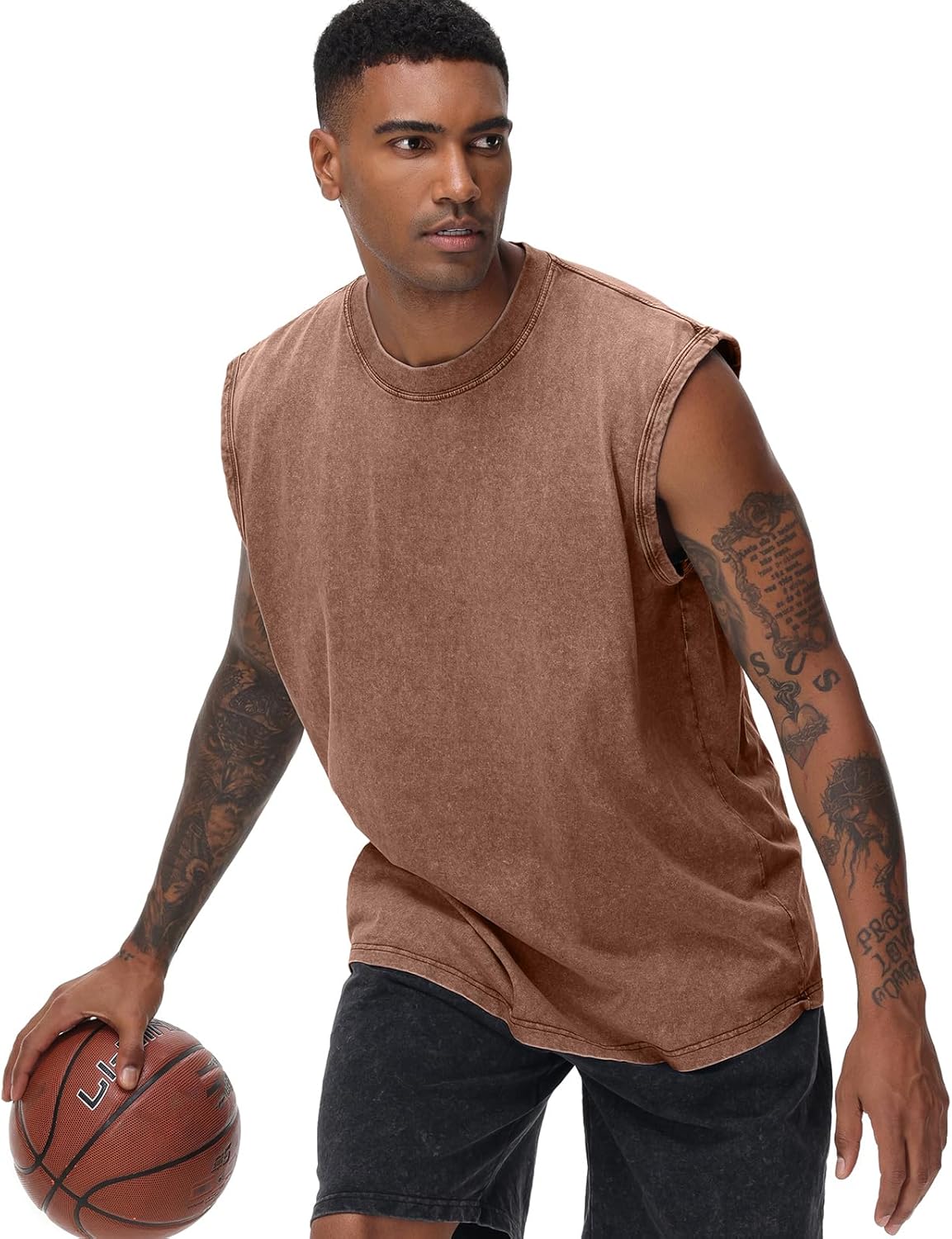 Thumbnail 1 de Herren Tank-Top: Kurzarm Sommer Ärmelloses Shirt – Fitness, Muskelshirt, Baumwolle