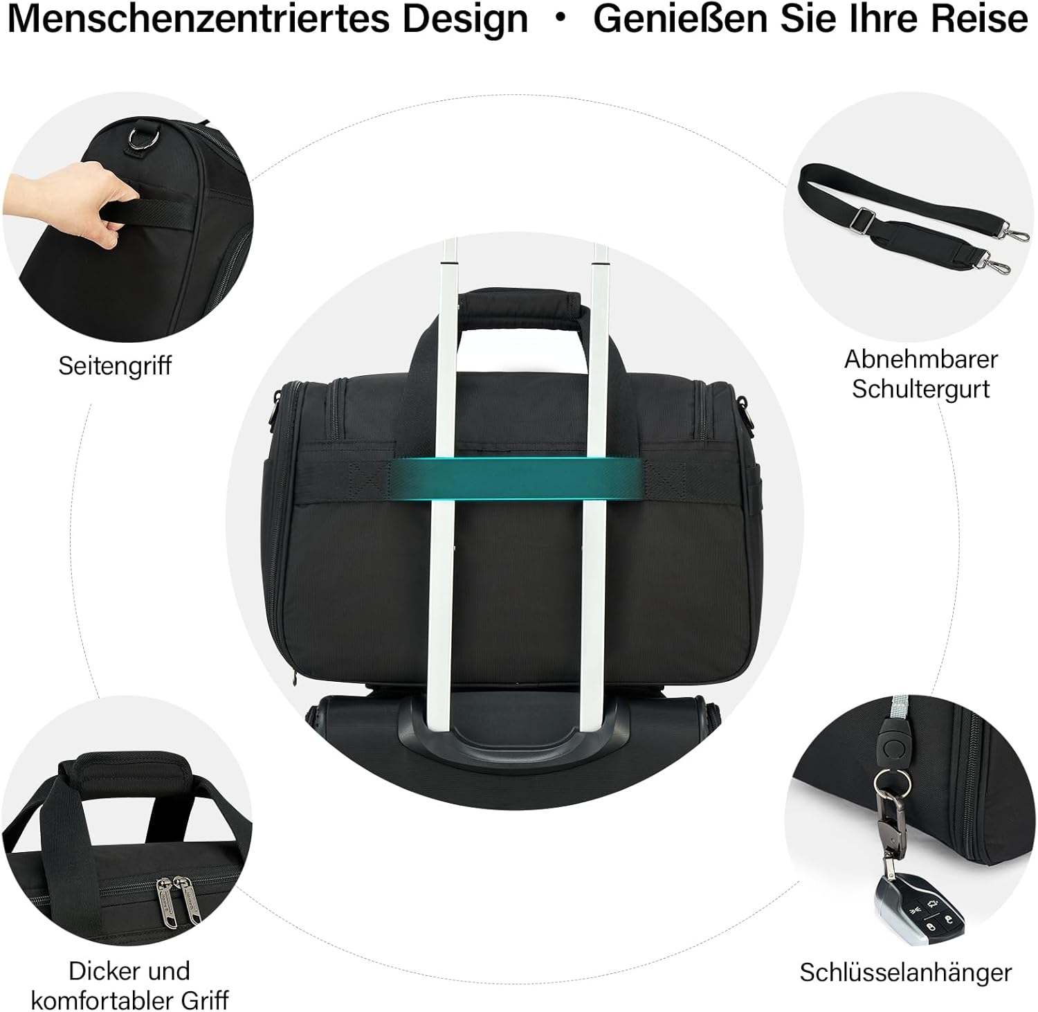 Detalle de Hanke 23L Faltbare Reisetasche – Handgepäck, kompakt & flexibel