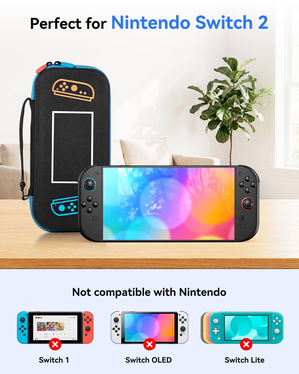 Detalle 2 de MONGERY Nintendo Switch 2 Carrying Case with 10 Game Card Slots