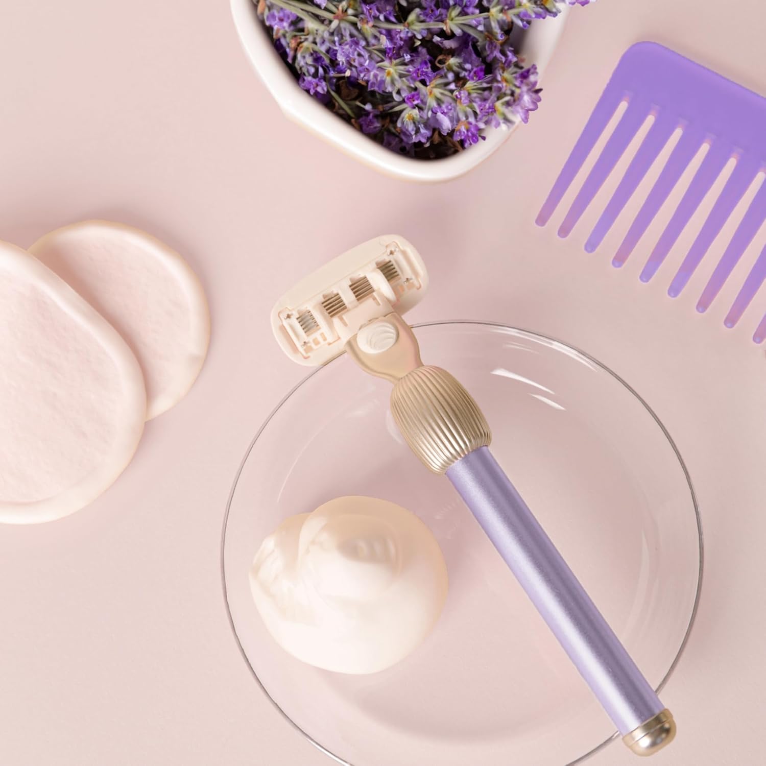 Detalle de Fler The Razor Shave Set - Rasoir Femme avec Têtes Interchangeables et Étui Protégeur