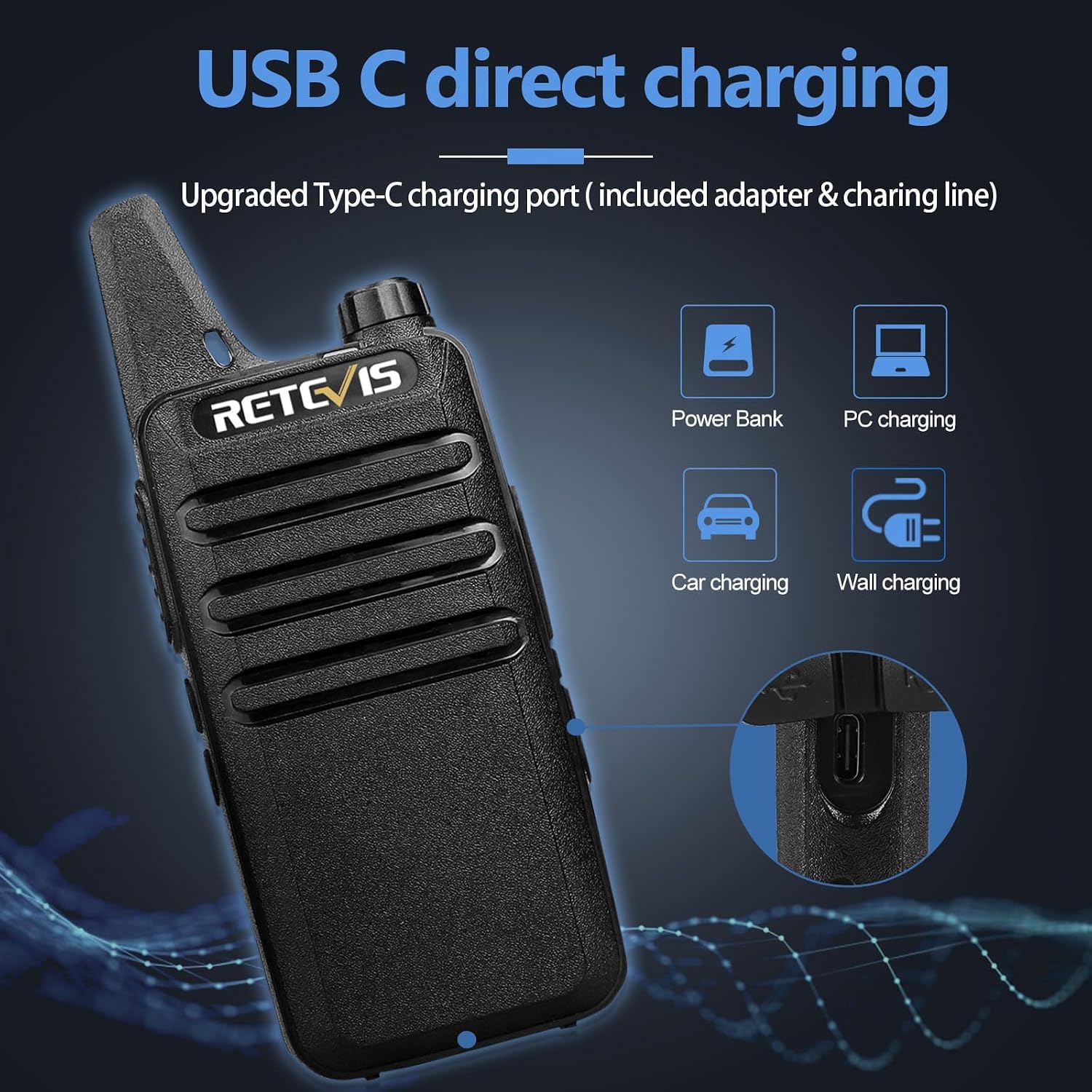 Detalle de Retevis two-way radio RT22S