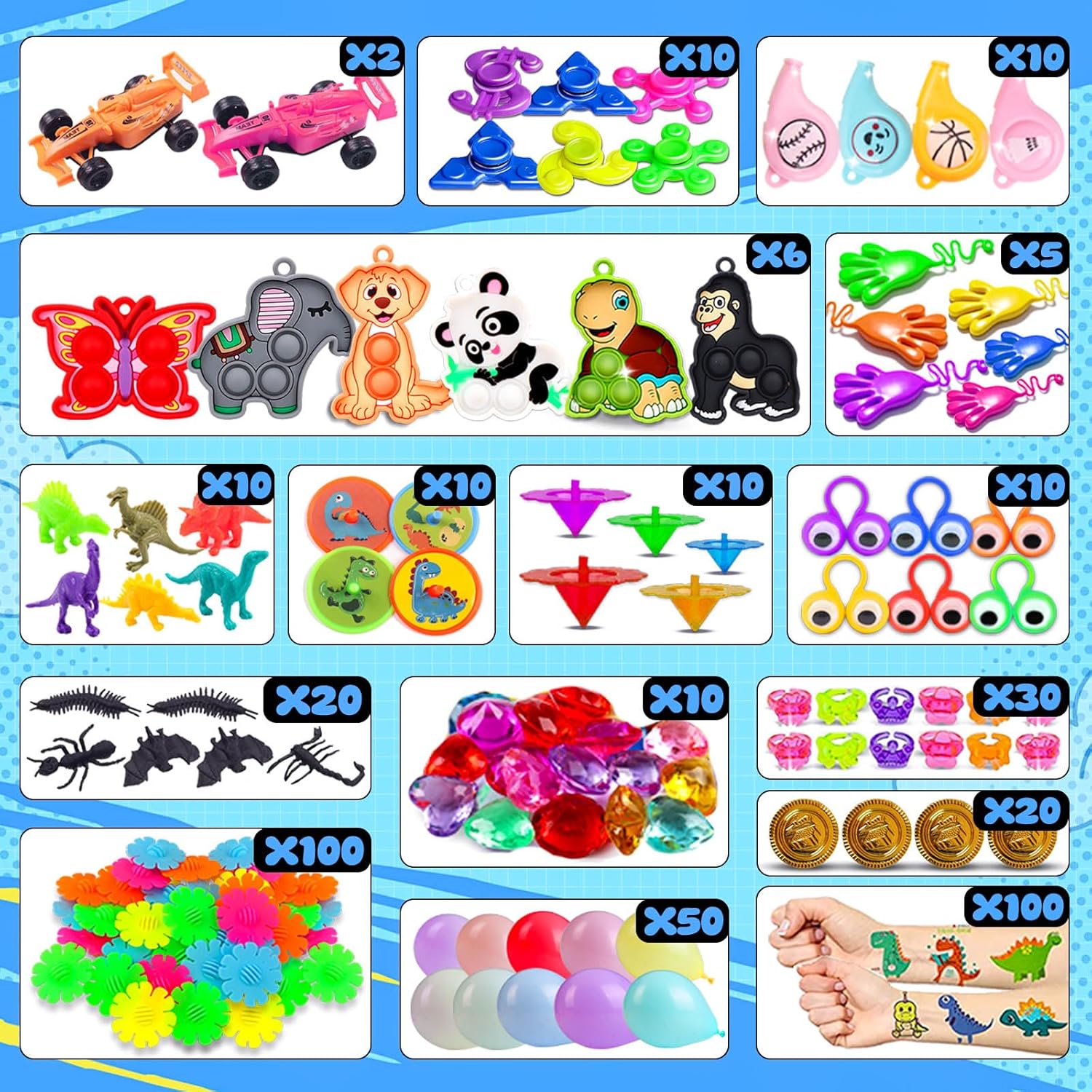 Thumbnail 2 de Kiss Monkey 640-Piece Prize & Treasure Box Toy Set for Kids (Classroom, Party Favors, Pinata Stuffers)