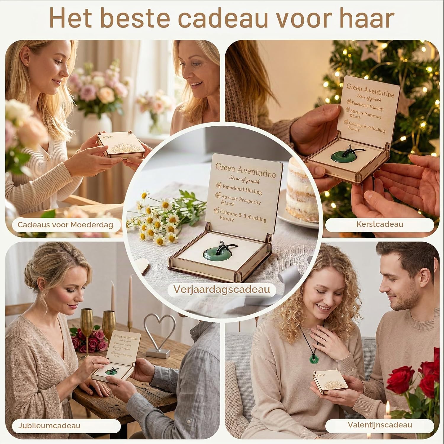 Thumbnail 5 de RUBY halsketting met natuurlijke edelsteen-donut Ø 30 mm en koord van 100 cm