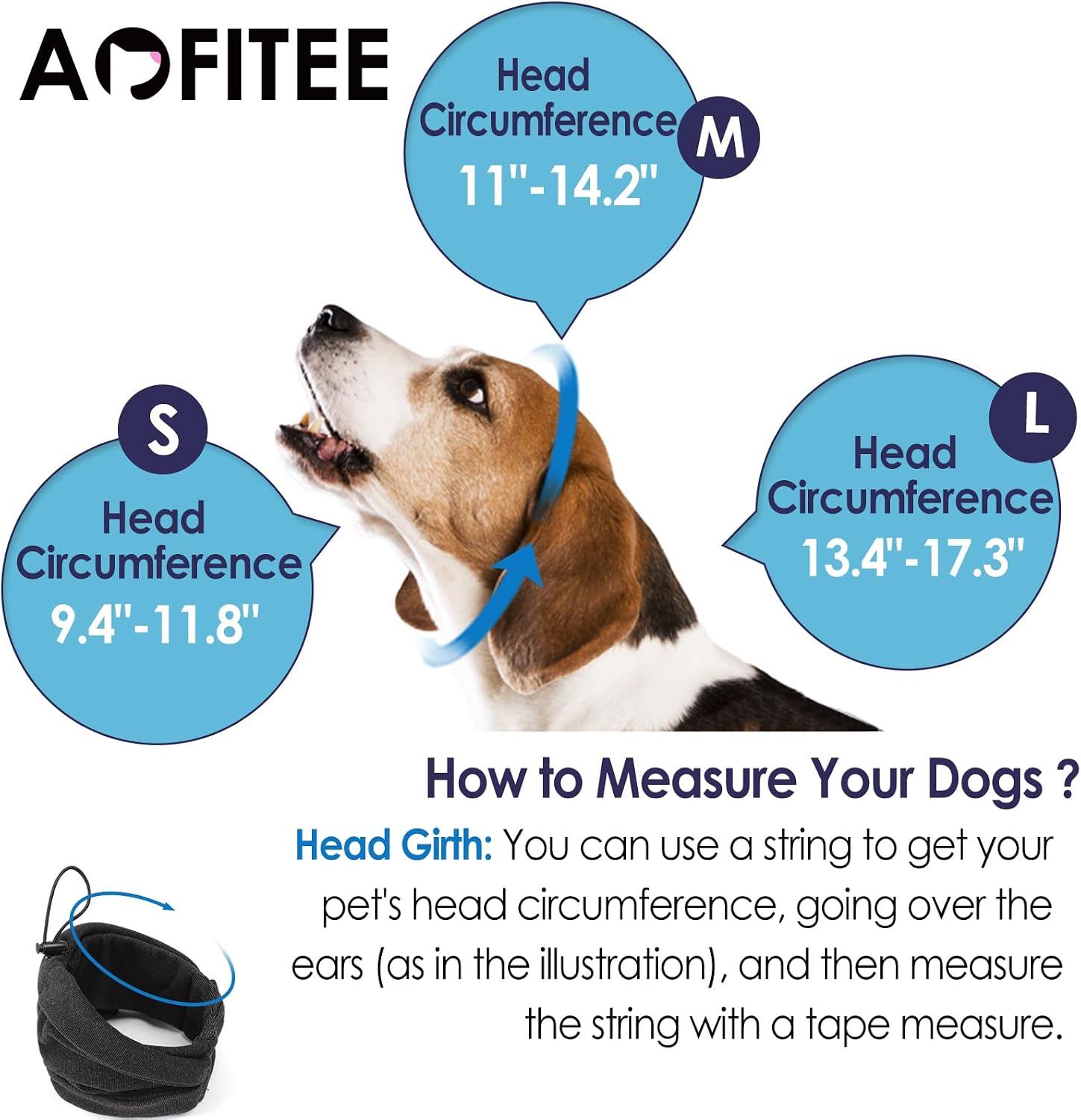 Thumbnail 2 de AOFITEE Dog Calming Hoodie – No-shake ear wraps for anxiety relief and noise reduction