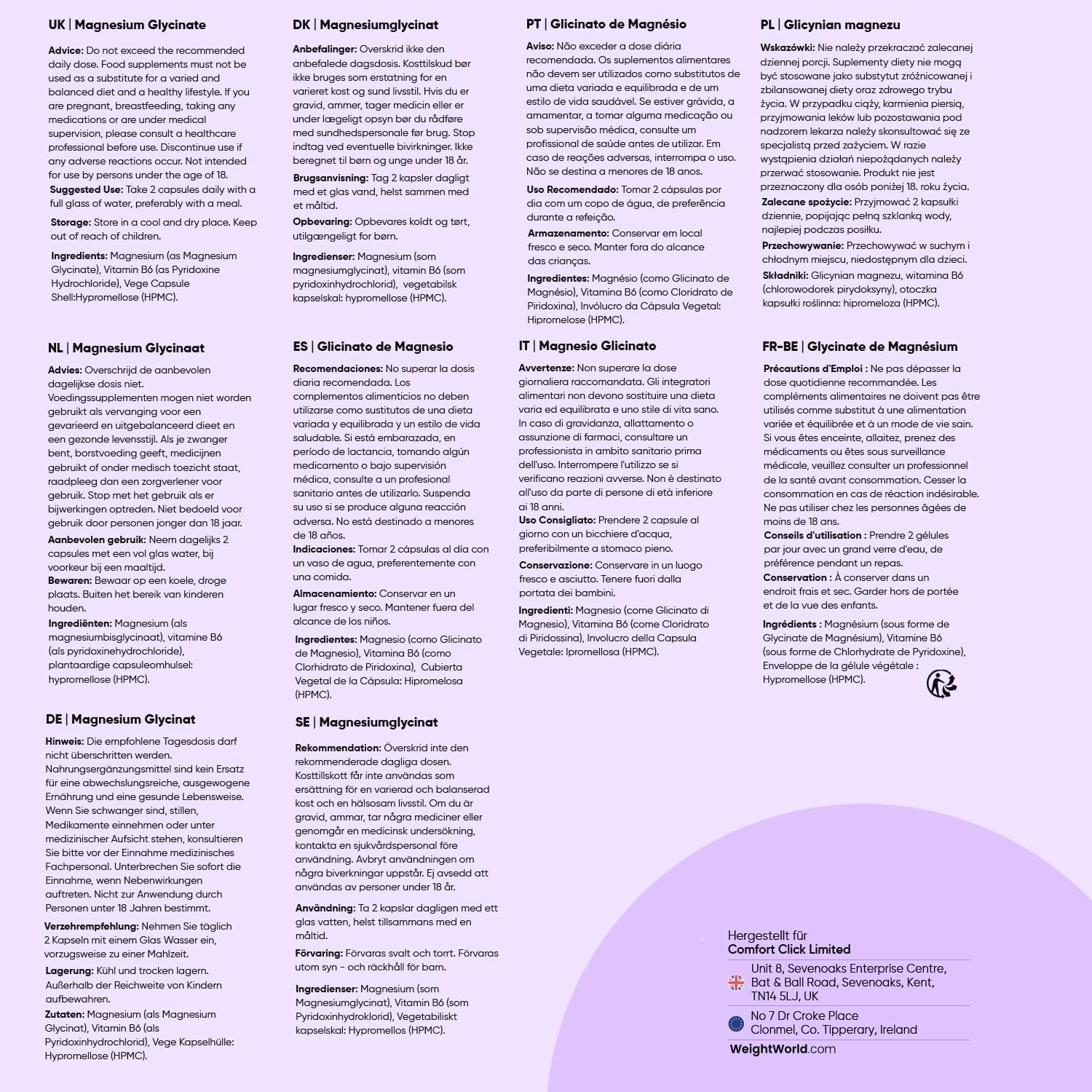 Thumbnail 4 de WeightWorld Magnesiumbisglycinat 180 Kapseln 💊