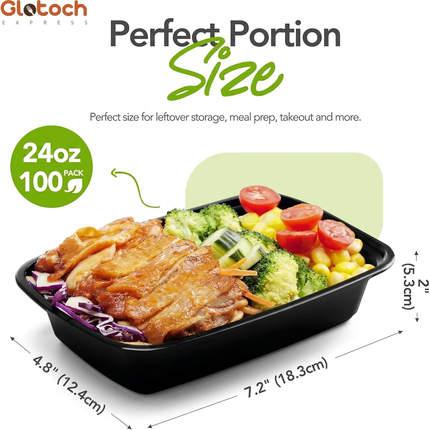 Thumbnail 2 de Meal Prep Containers 24oz-100 Pack (200-Piece): Reusable BPA-Free Storage for Efficient, Organized Meals