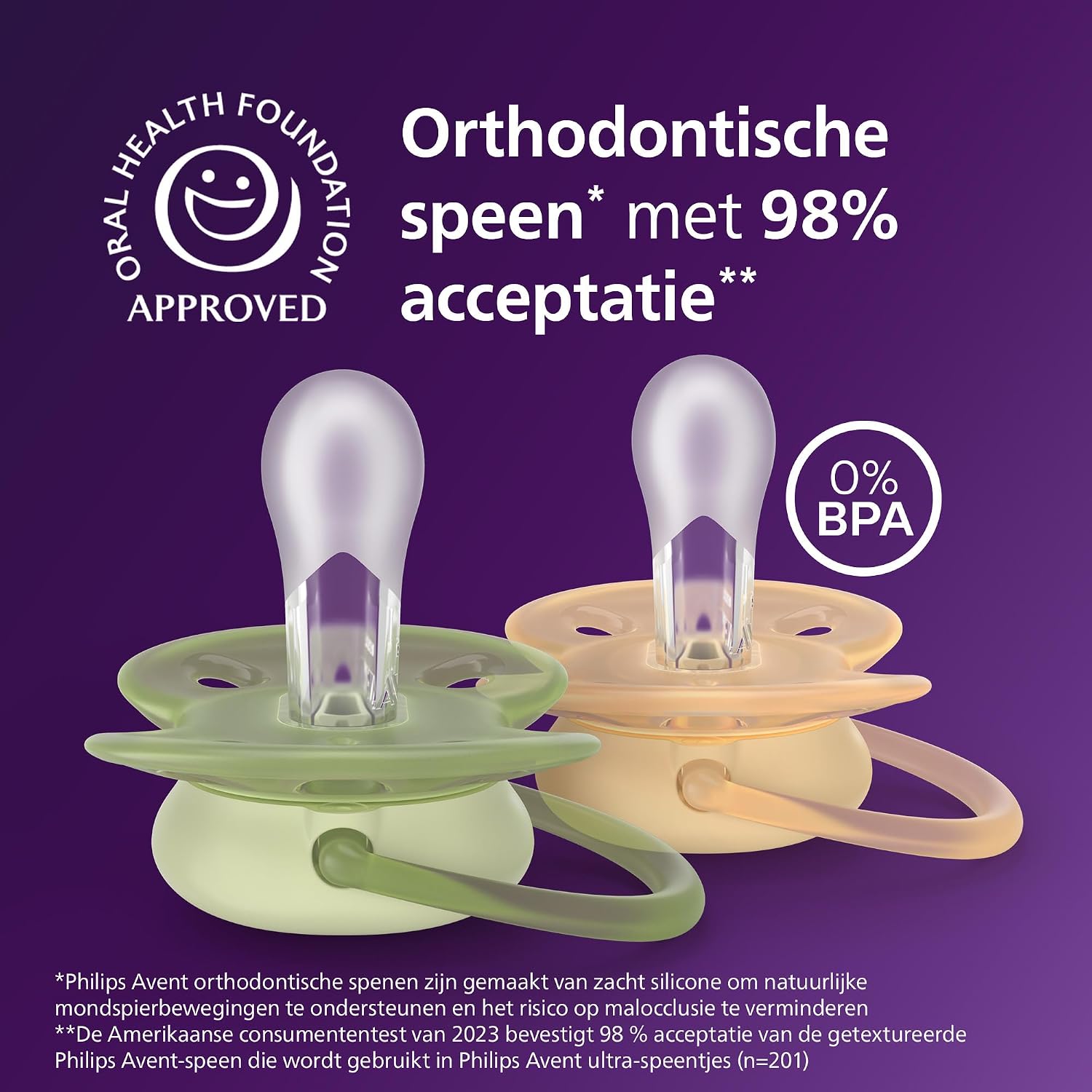 Detalle de Philips Avent Ultra Soft SCF091/52 fopspenen, 6-18 maanden, siliconen
