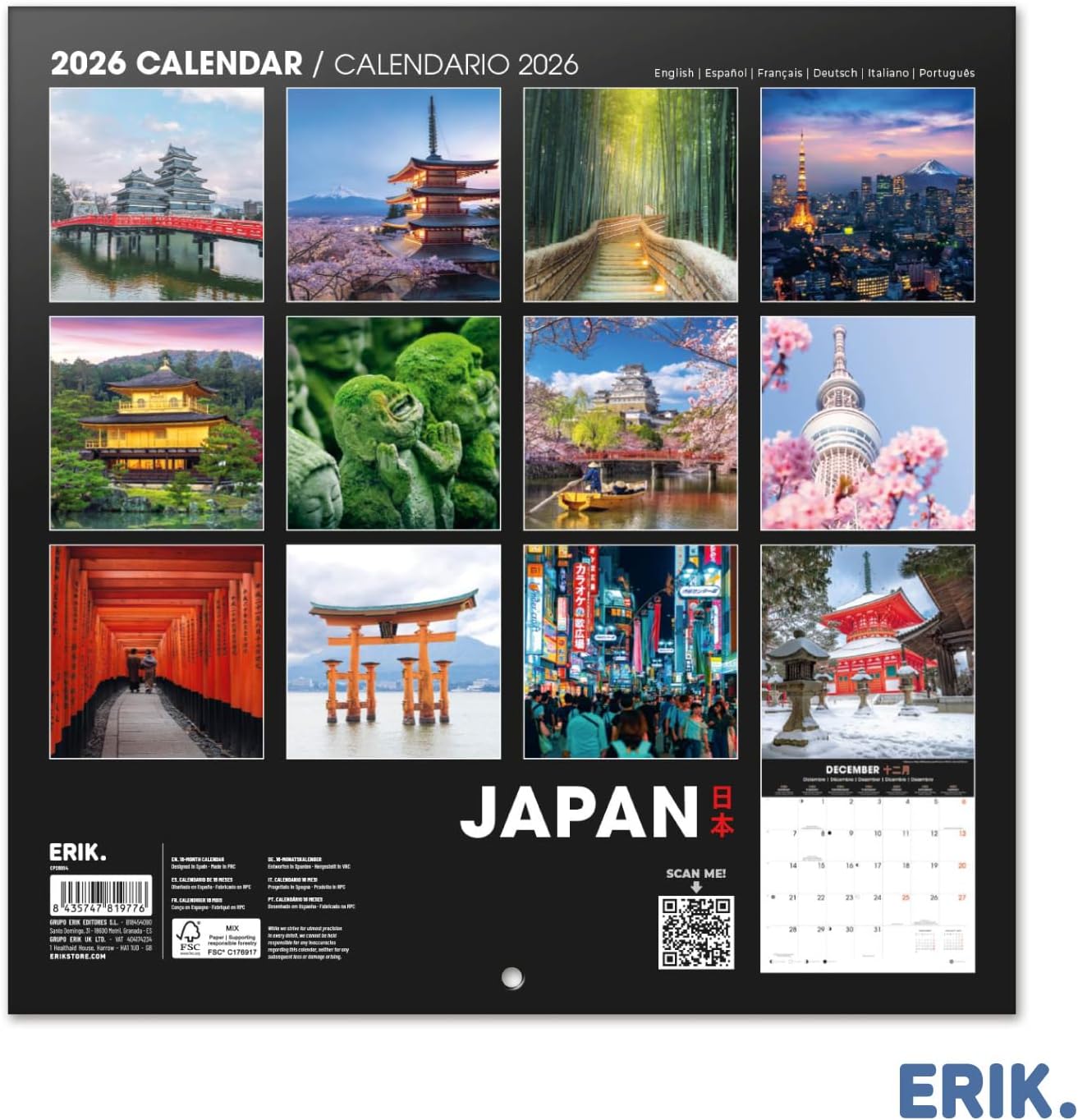 Thumbnail 1 de Grupo Erik Calendario 2026 Mensile da muro 30x30 cm 📅