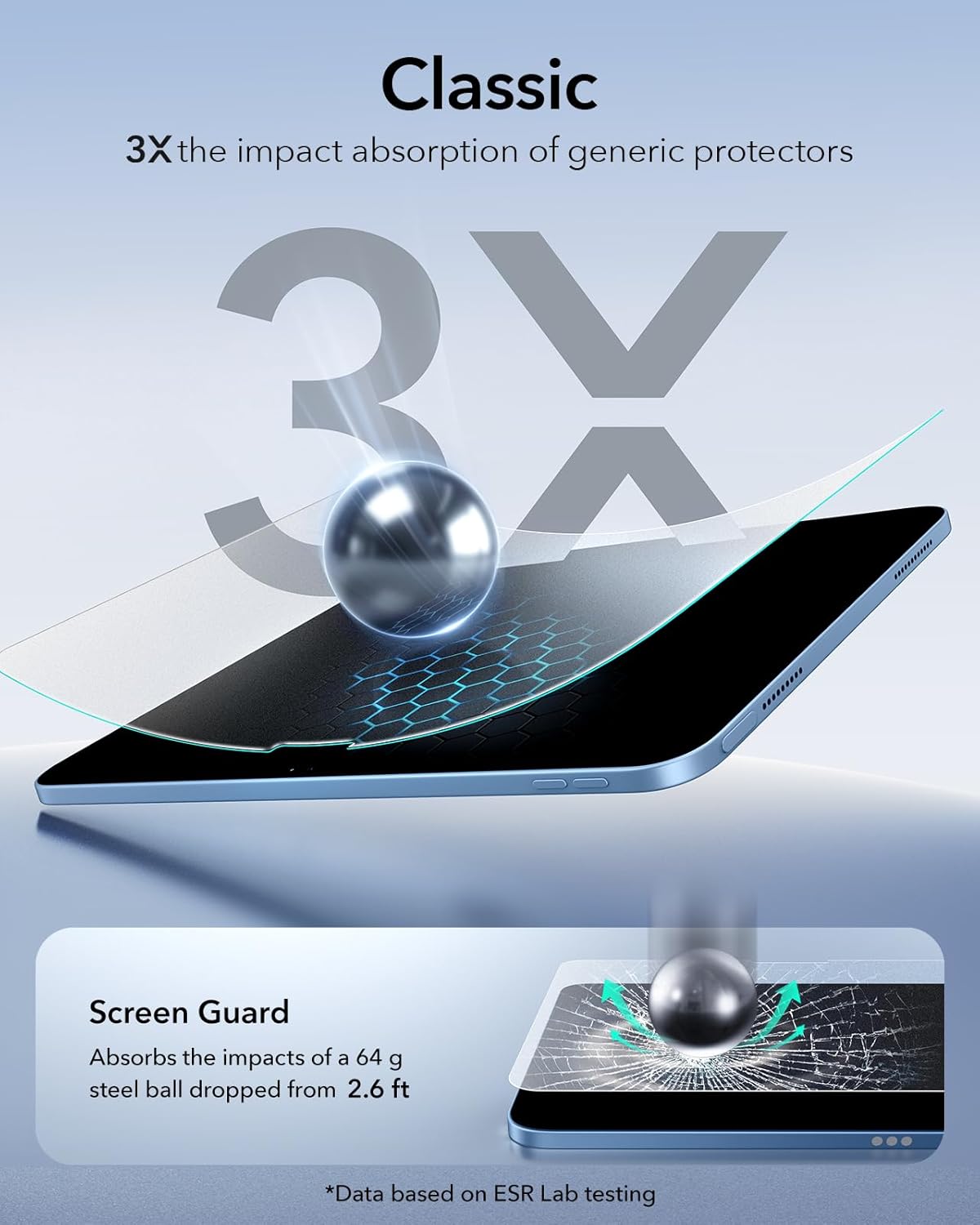 Thumbnail 5 de ESR Paper-Feel Schutzfolie für iPad 11. Generation / 10. Generation – 2er Pack, mattes Schreib- und Zeichnen-Erlebnis