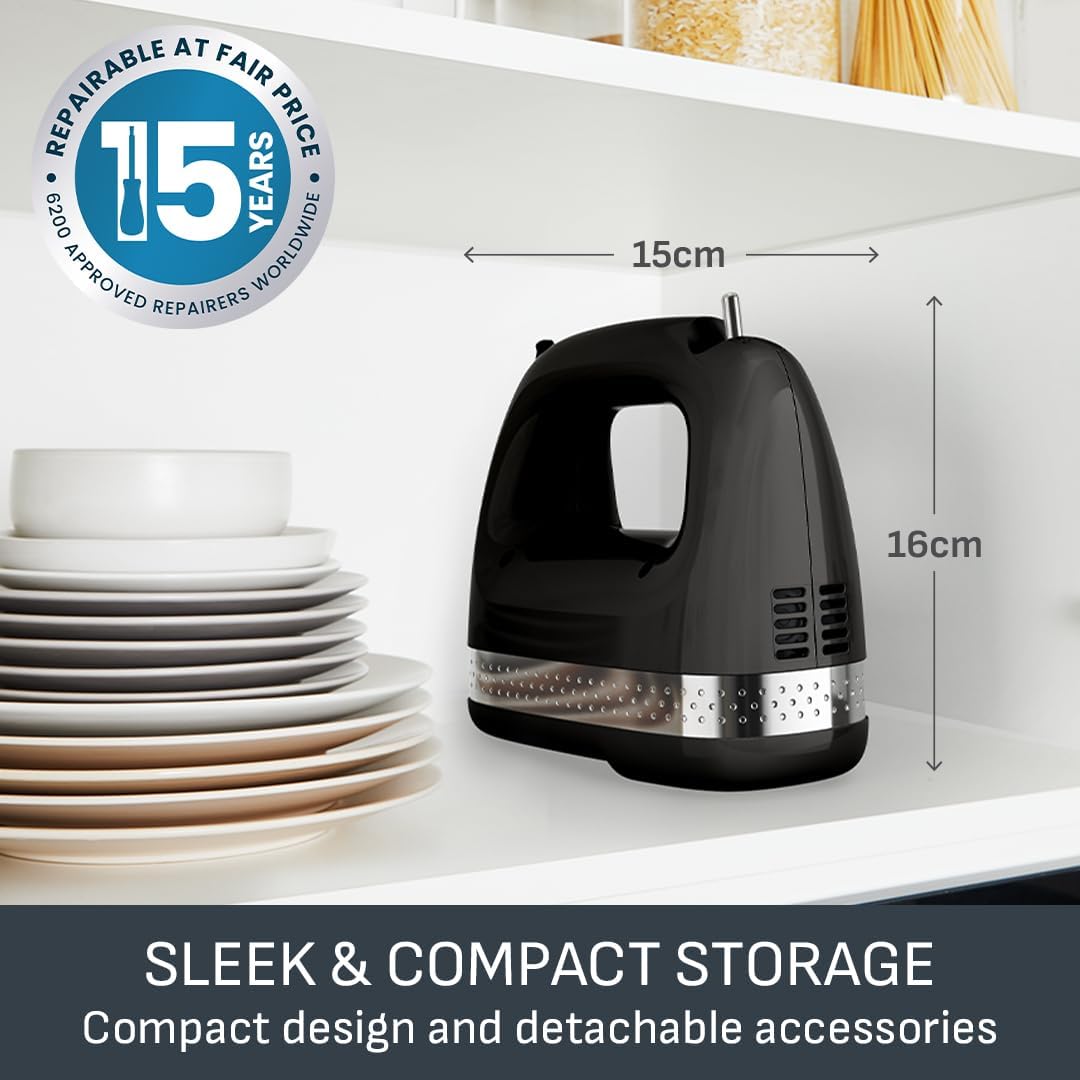 Thumbnail 5 de Tefal HT2118G0 Black Collection Compact Hand Mixer