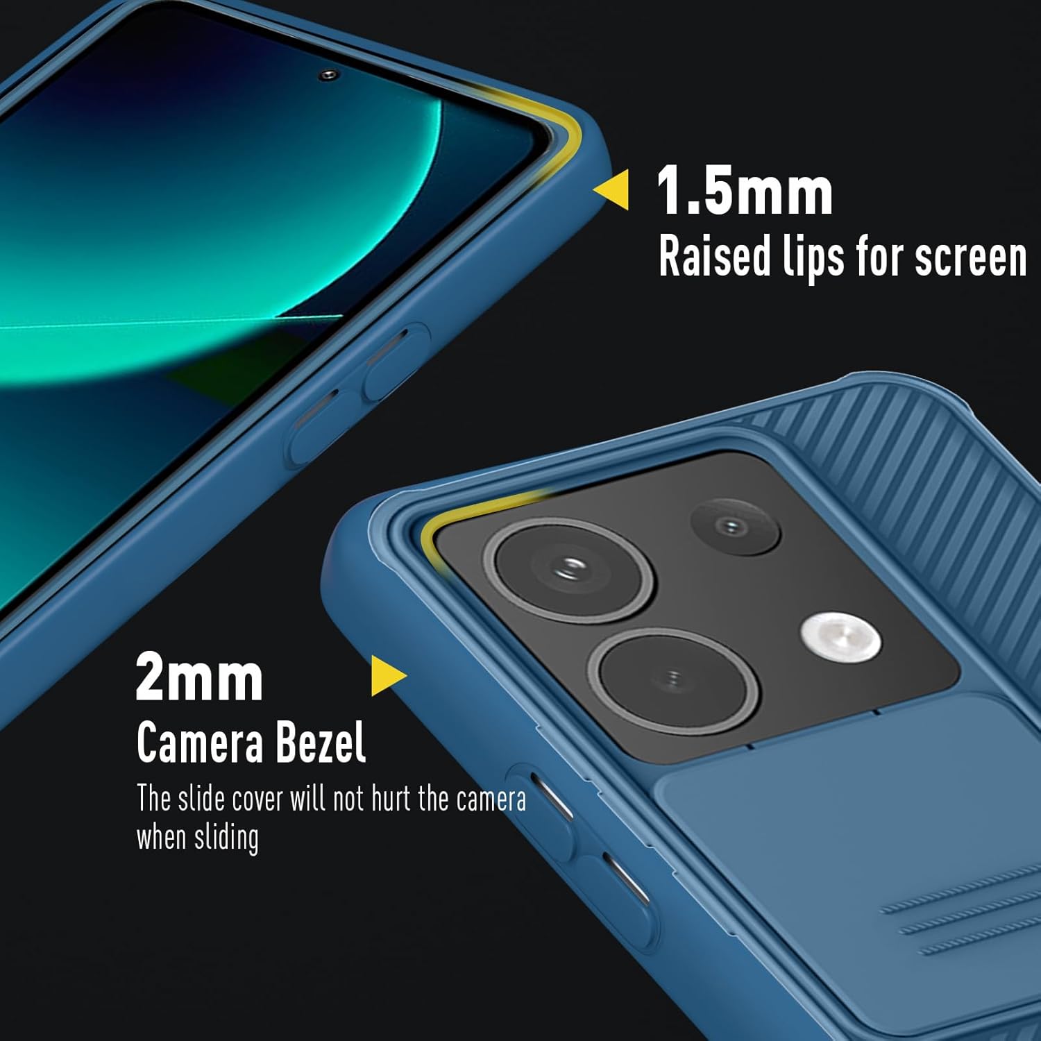 Detalle de XTCASE Coque pour Xiaomi Redmi Note 13 Pro 5G / Poco X6 5G – Ultra mince, protection caméra et déverrouillage privé