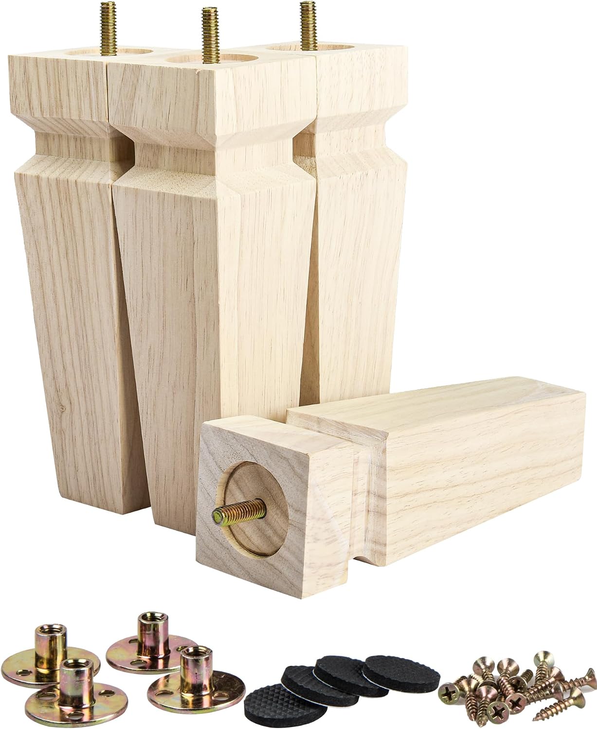La Vane solid wood furniture legs, 6-inch