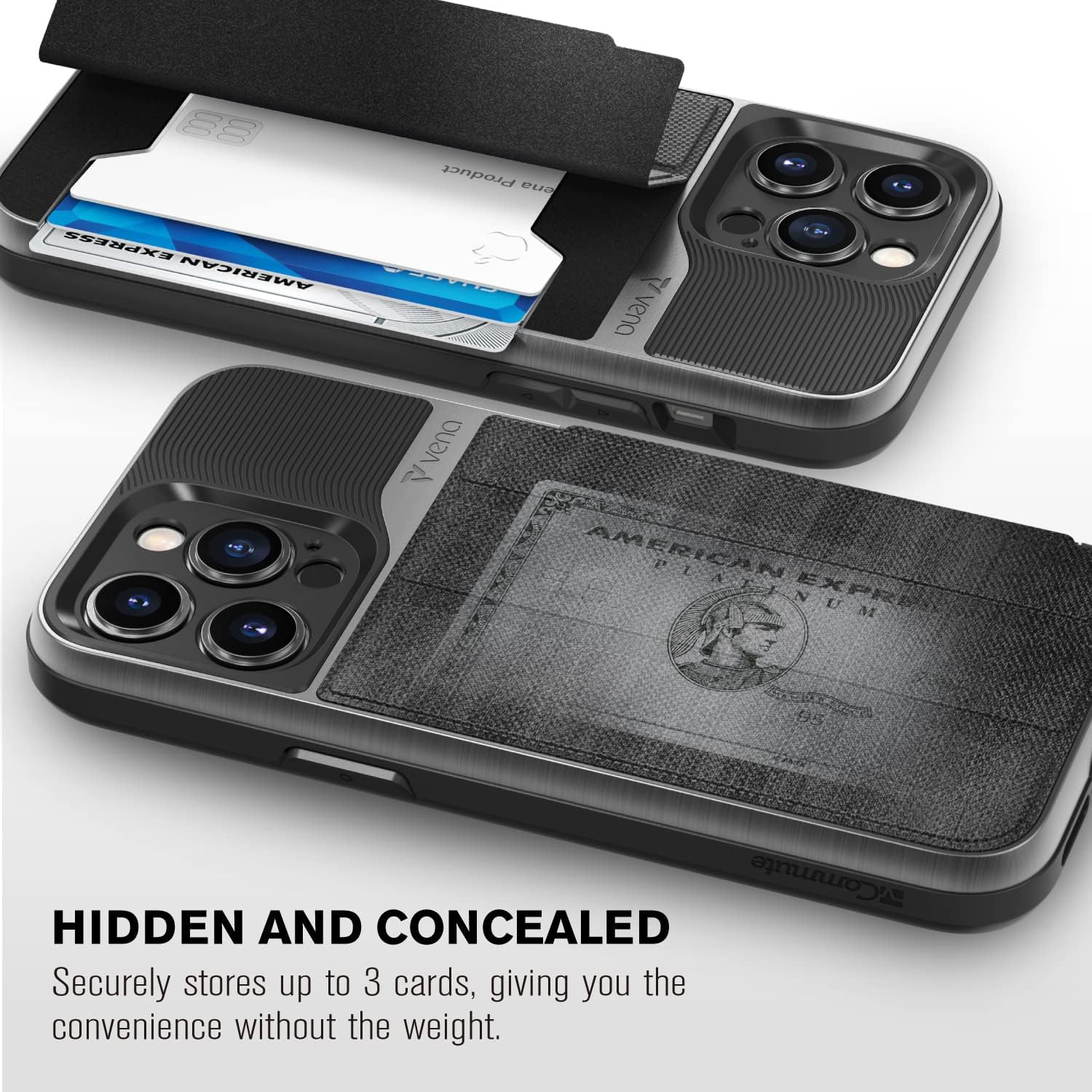 Detalle de VENA VN2188 vCommute Wallet Case for iPhone 14 Pro Max, Black Slate