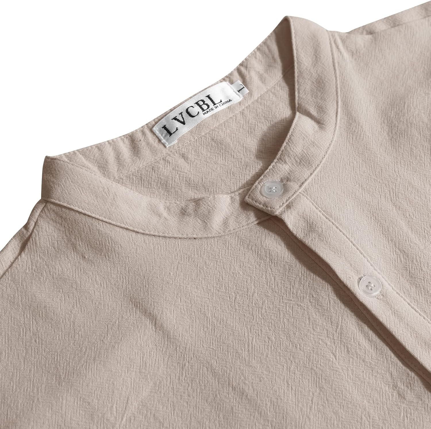 Detalle de LVCBL Camicia da Uomo in Lino Cotone leggera
