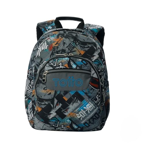 Detalle de TOTTO Mochila Escolar Gommas (Mediana, 15 L) – Espalda ergonómica, bolsillo para PC 14" y botellas