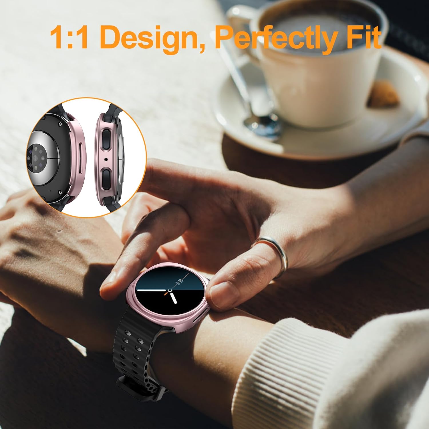 Detalle 2 de Landhoo 6+6 Pack Screen Protector Case for Samsung Galaxy Watch 8 40mm