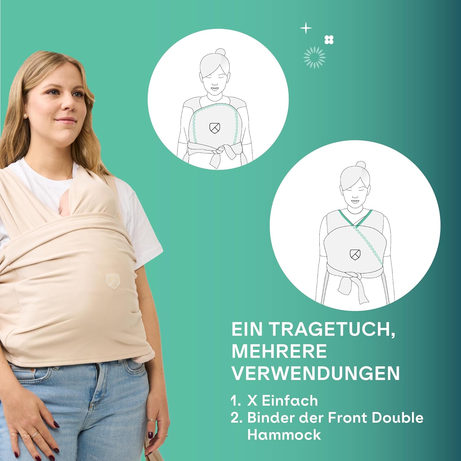 Thumbnail 5 de Koala Babycare Babytragetuch (bis 15 kg) – einfach anzuziehen, verstellbar & unisex