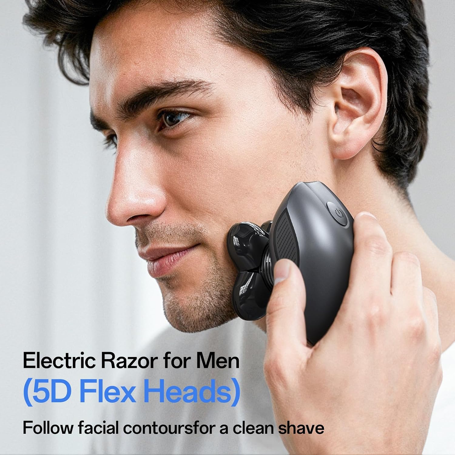 Detalle de Electric Razor for Men: 5-in-1 5D Floating Head Shaver Set (Golden)