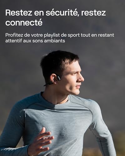 Thumbnail 3 de SHOKZ OpenRun: casque à conduction osseuse noir, autonomie 8 h