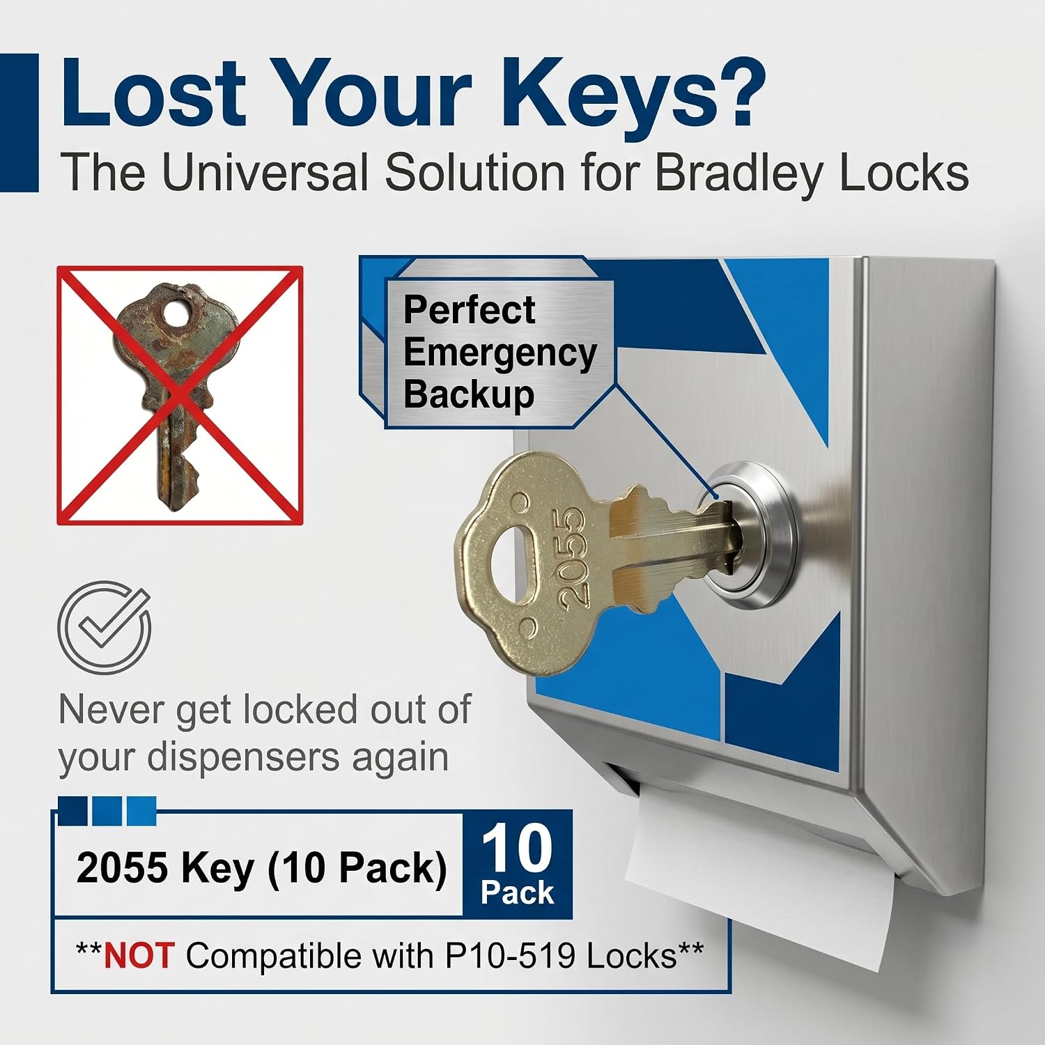 Detalle de Bradley replacement key P15-398