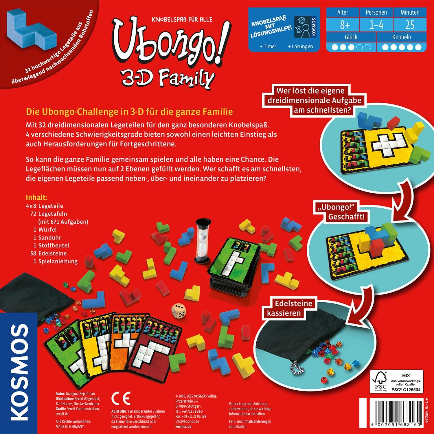 Detalle 2 de Kosmos 683160 Ubongo 3-D Family 1–4 Spieler 🎲