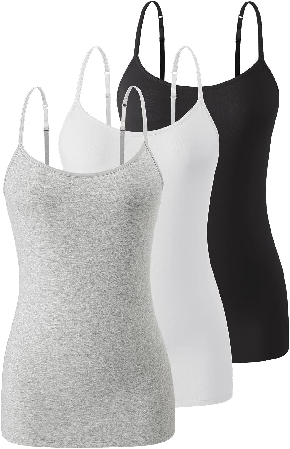Thumbnail 6 de Air Curvey 3 Pack Camisole Tops with Built-In Bra and Adjustable Straps