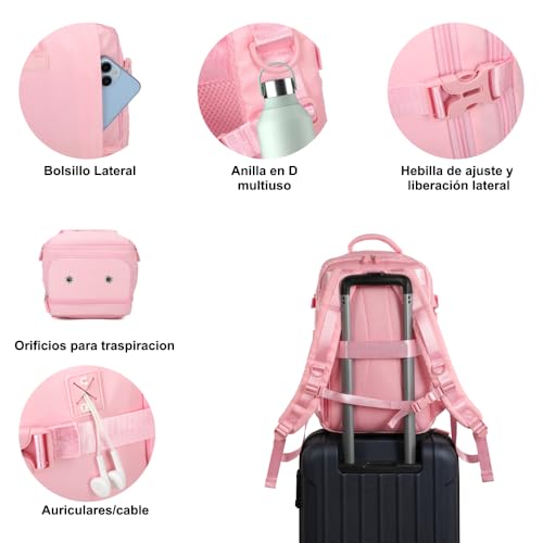 Thumbnail 4 de 1990s Mochila cabina expandible Rosa 25L