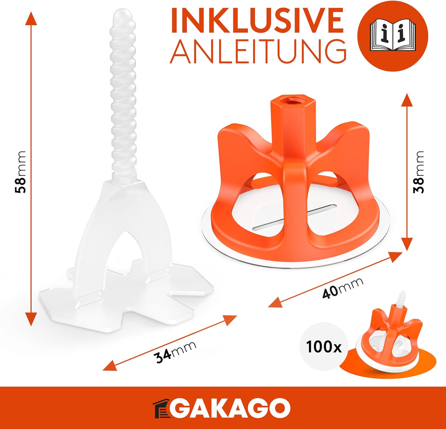 Thumbnail 4 de Gakago Fliesen Nivelliersystem 300-tlg 3 bis 18 mm