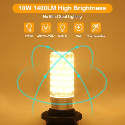 Detalle de Bigzom Ampoule LED E27 Blanc Chaud 2700K 1400LM – Lot de 2 (10W)
