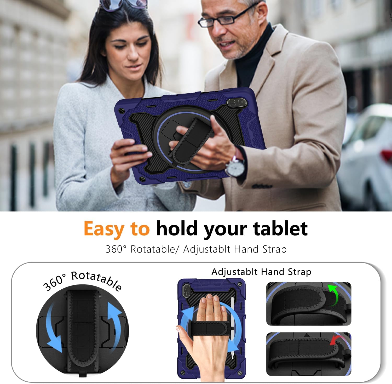 Thumbnail 5 de ROSROME for Honor Pad X8a 11 inch (2024) Case with HD screen protector – Navy Blue