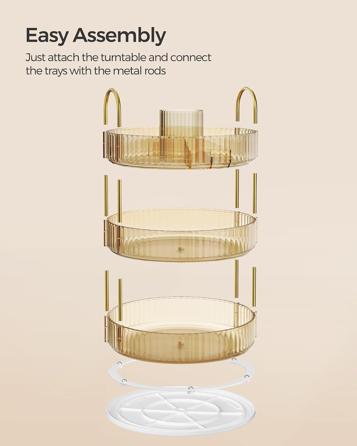 Thumbnail 6 de SONGMICS Rotating Makeup Organiser 3-Tier