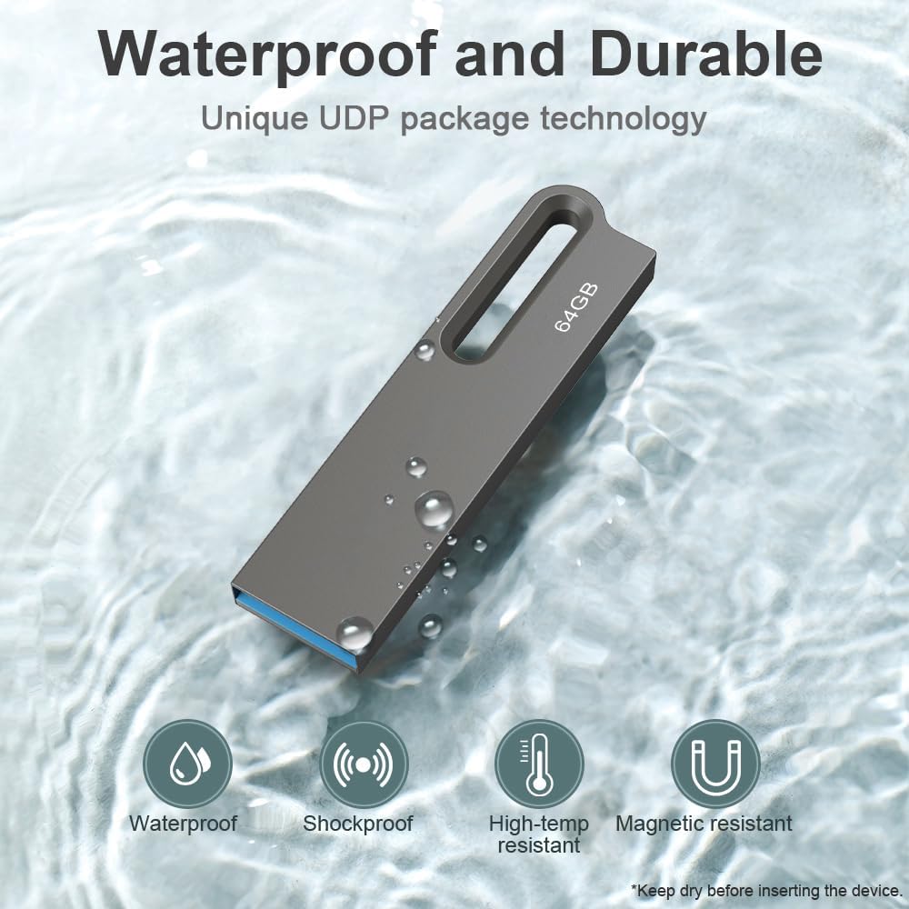 Detalle de 64GB USB Stick 5 Pack (USB 3.0) – High‑Speed Mini Flash Drives