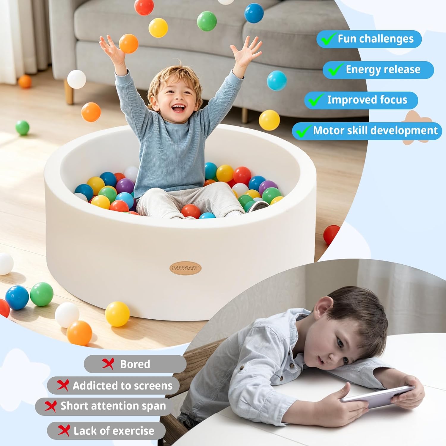 Thumbnail 2 de HARBOLLE 35.4" Baby Ball Pit