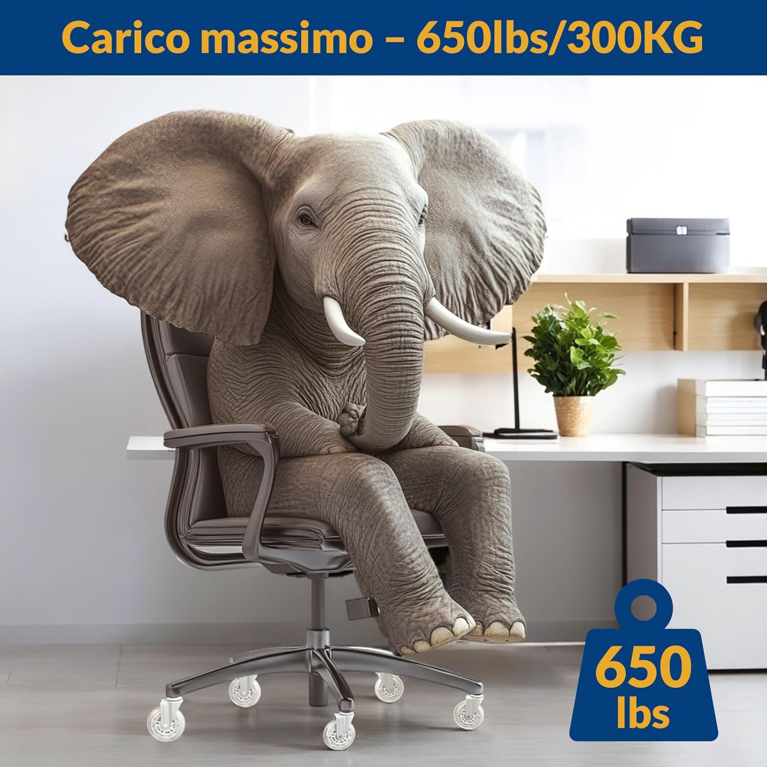 Thumbnail 6 de COSYLAND Set 5 Ruote Sedia Ufficio – Compatibili con IKEA 10x22 mm, silenziose e resistenti fino a 300 kg