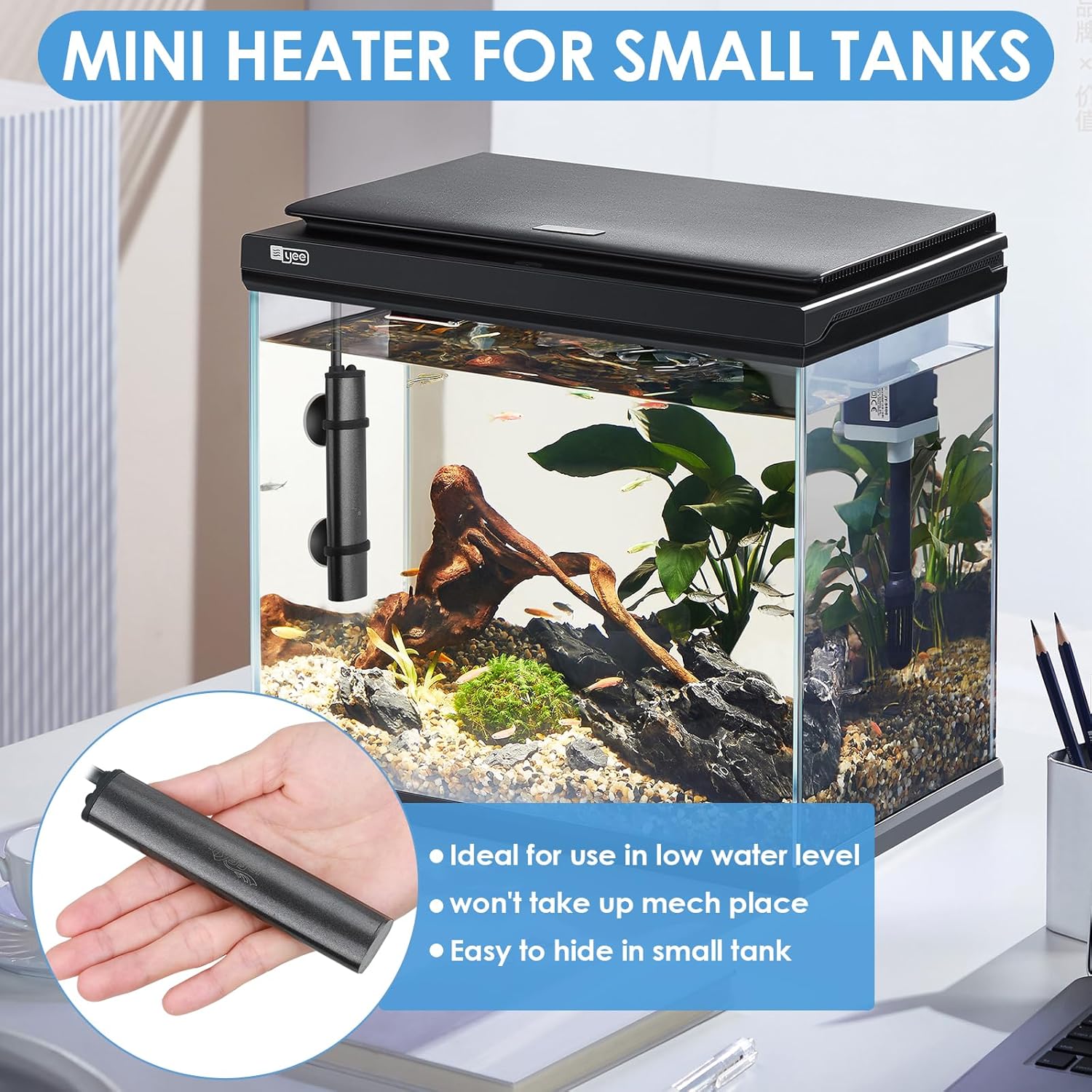 Detalle de hygger Mini Aquarium Heizung 15W – Tauch-Heizstab für Süßwasser bis 10 L mit digitalem Display