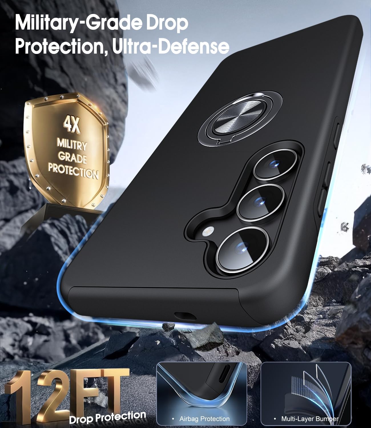 Detalle de AOUIA S25 FE case with 2-pack screen